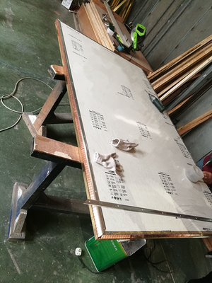 1.2 متر x 2.1 متر Rf محافظ درب قاب برنجی فویل مسی با کلید و محلی