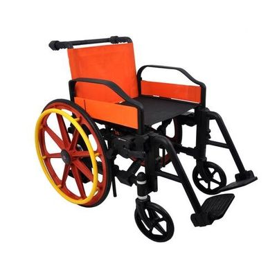 ویلچر بیمارستانی دارای گواهی MRI، قاب مقاوم سبک وزن تاشو، ظرفیت بار 120 کیلوگرم، تجهیزات تحرک پزشکی غیر مغناطیسی برای مجموعه‌های MRI