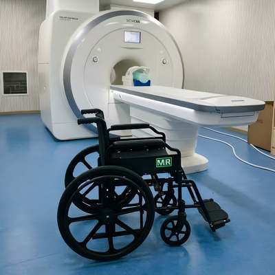 MRI ویلچر غیر مغناطیسی تاشو سازگار با وزن سبک برای مصارف پزشکی