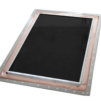 EMC Test Labs RF Insulated Windows with Horizontal Swing Layout and Blackened Brass Mesh Delivering Electromagnetic Barrier Solutions