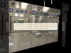 سلول داغ سنتز برای خط تولید رادیودارو با استاندارد GMP با مانیتورینگ دوز در زمان واقعی با فیلتراسیون هپا و فیلتر کربن فعال فشار منفی